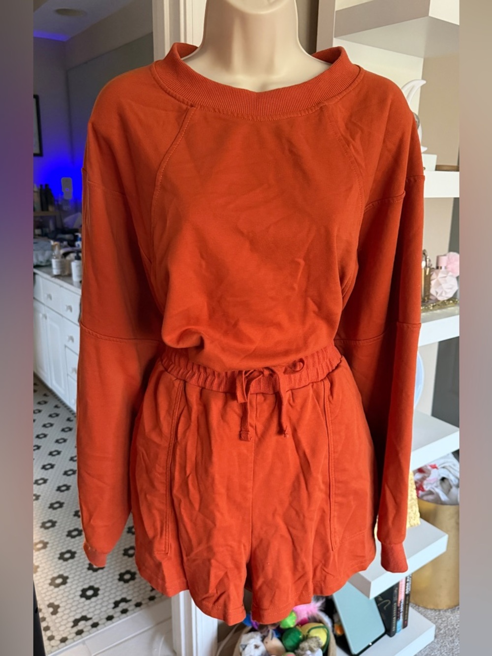 Soft Orange Drawstring Lounge Set - Picture 2 of 5